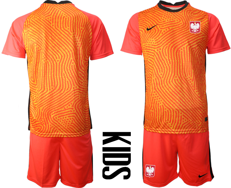 2021 European Cup Poland red goalkeeper Youth soccer jerseys